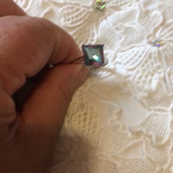 Rose Rainbow Topaz Ring Sz 7 - Picture 1 of 4